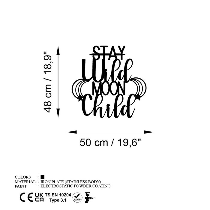 Wallity Stay Child Escultura de Pared de Metal Negra Wallity Stay Child Escultura de Pared de Metal Negra